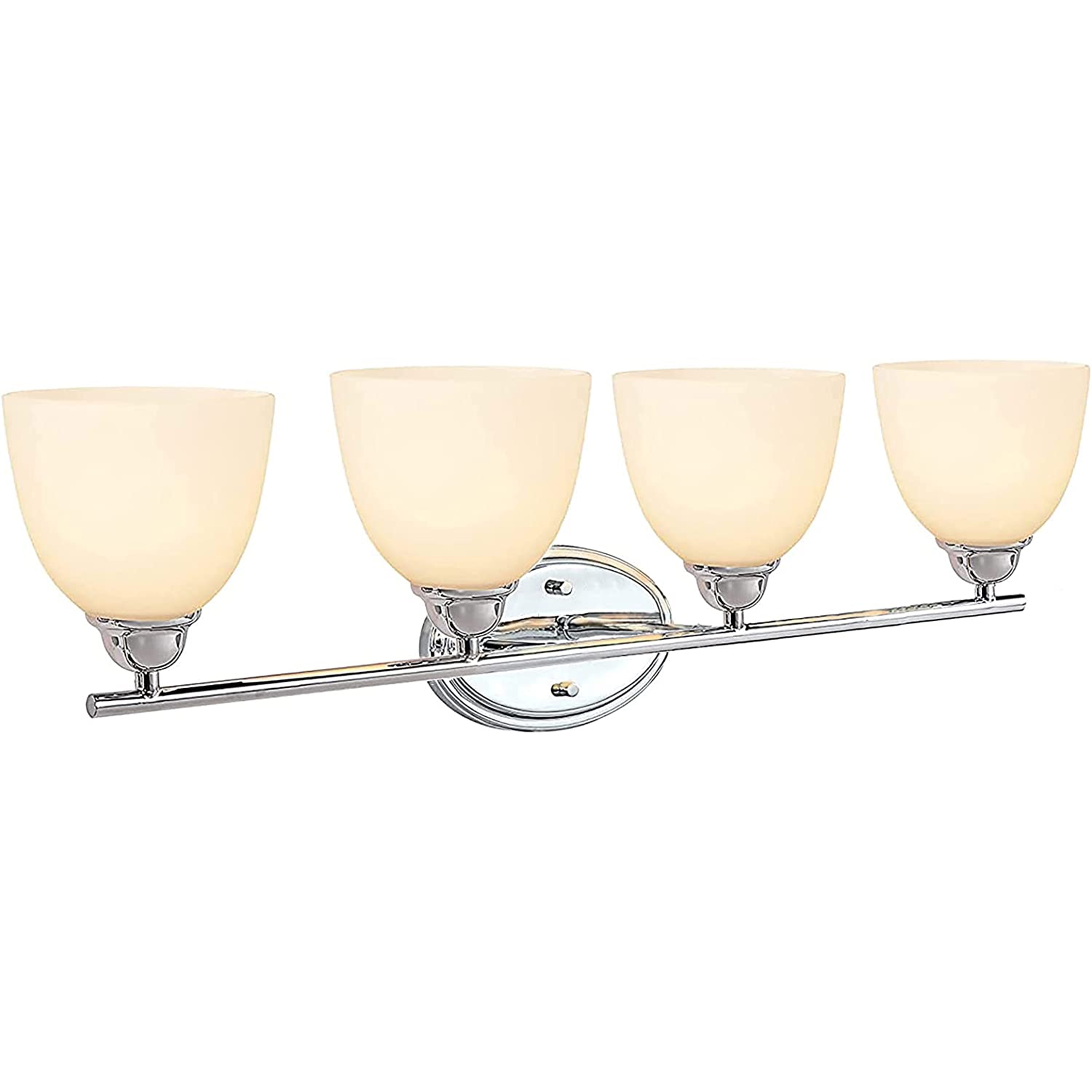 Aspen Creative 62228, Four-Light Metal Bathroom Vanity Wall Light Fixture, 32" Wide, Transitional Design in Chrome