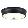 thumbnail image 1 of Aspen Creative 63005S-3 LED Small Flush Mount Ceiling Light Fixture, Contemporary Design in Black Finish, Frosted Glass Diffuser, 12" Diameter, 1 of 6