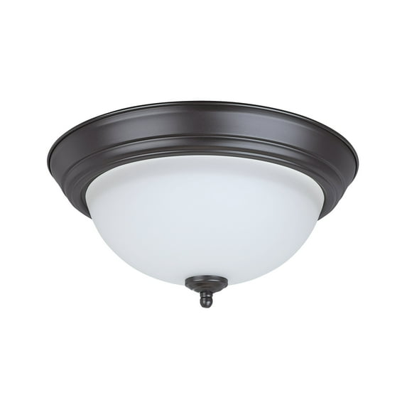 Aspen Creative 63017-21 LED Flush Mount Ceiling Light Fixture, Transitional Design in Bronze Finish, Frosted Glass Shade, 11" Diameter
