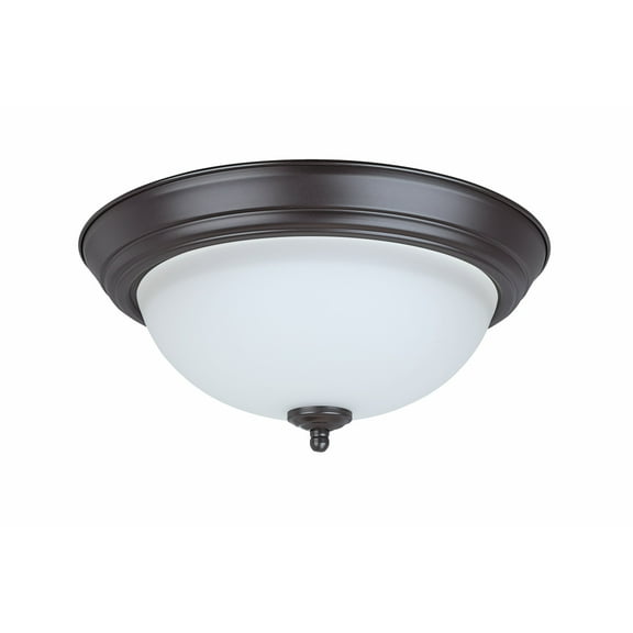 Aspen Creative 63018-21 LED Flush Mount Ceiling Light Fixture, Transitional Design in Bronze Finish, Frosted Glass Shade, 13" Diameter