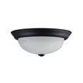 thumbnail image 1 of Aspen Creative 63022-3, 2-Light Flush Mount in Matte Black with Alabaster Glass, 11-1/4" Dia., 1 of 7