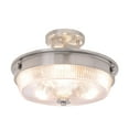 thumbnail image 1 of Aspen Creative 63502-1 Three-Light Semi Flush Mount Ceiling Light Fixture, Transitional Design in Brushed Nickel Finish, Patterned Glass Shade, 13" Diameter, 1 of 7