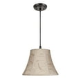 thumbnail image 1 of Aspen Creative 70092 One-Light Hanging Pendant Ceiling Light with Transitional Bell Fabric Lamp Shade, Oatmeal, 13" width, 1 of 3