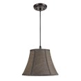 thumbnail image 1 of Aspen Creative 70093 One-Light Hanging Pendant Ceiling Light with Transitional Bell Fabric Lamp Shade, Black, 13" width, 1 of 3