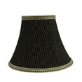 thumbnail image 1 of Aspen Creative 70157-21 One-Light Plug-In Swag Pendant Light Conversion Kit with Transitional Bell Fabric Lamp Shade, Black & Brown, 12" width, 1 of 1