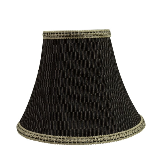 Aspen Creative 70157-21 One-Light Plug-In Swag Pendant Light Conversion Kit with Transitional Bell Fabric Lamp Shade, Black & Brown, 12" width