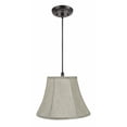 thumbnail image 1 of Aspen Creative 70218-11 One-Light Hanging Pendant Ceiling Light with Transitional Bell Fabric Lamp Shade, Silver-Grey, 13" width, 1 of 1
