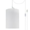thumbnail image 1 of Aspen Creative 71033-21 One-Light Plug-In Swag Pendant Light Conversion Kit with Transitional Drum Fabric Lamp Shade, Off White, 8" width, 1 of 1