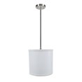 thumbnail image 1 of Aspen Creative 71058-11 One-Light Hanging Pendant Ceiling Light with Transitional Drum Fabric Lamp Shade, White, 8" width, 1 of 4