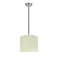thumbnail image 1 of Aspen Creative 71090-11 One-Light Hanging Pendant Ceiling Light with Transitional Drum Fabric Lamp Shade, Beige, 12" width, 1 of 4