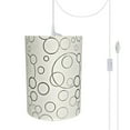 thumbnail image 1 of Aspen Creative 71114-21 One-Light Plug-In Swag Pendant Light Conversion Kit with Transitional Drum Fabric Lamp Shade, White, 8" width, 1 of 1