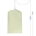 thumbnail image 1 of Aspen Creative 71116-21 One-Light Plug-In Swag Pendant Light Conversion Kit with Transitional Drum Fabric Lamp Shade, Beige, 8" width, 1 of 1