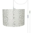 thumbnail image 1 of Aspen Creative 71163-21 Two-Light Plug-In Swag Pendant Light Conversion Kit with Transitional Drum Fabric Lamp Shade, White, 16" width, 1 of 3