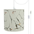 thumbnail image 1 of Aspen Creative 71223-21 One-Light Plug-In Swag Pendant Light Conversion Kit with Transitional Drum Paper Lamp Shade, Off White, 8" width, 1 of 1