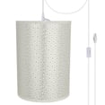 thumbnail image 1 of Aspen Creative 71273-21 One-Light Plug-In Swag Pendant Light Conversion Kit with Transitional Drum Fabric Lamp Shade, Ivory, 8" width, 1 of 1