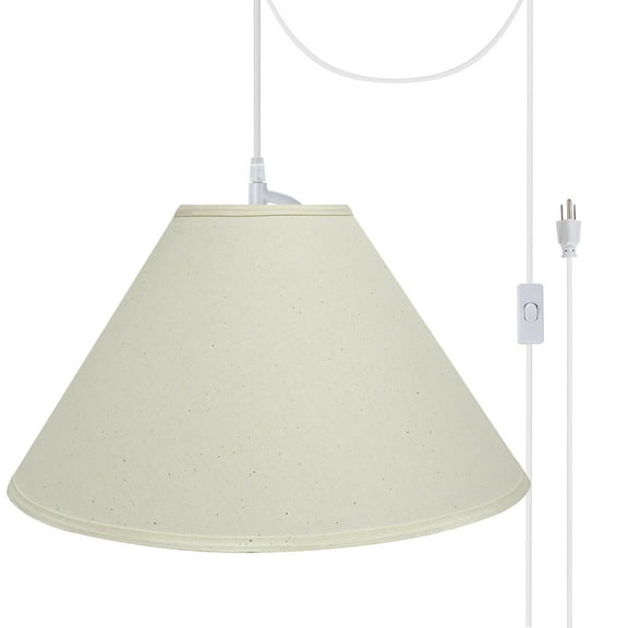 Aspen Creative 72204-21, Two-Light Plug-In Swag Pendant Kit with Empire Lamp Shade, Off White