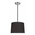 thumbnail image 1 of Aspen Creative 72222-11 One-Light Hanging Pendant Ceiling Light with Transitional Hardback Empire Fabric Lamp Shade, Black, 12" width, 1 of 4