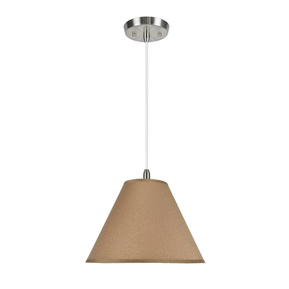 Aspen Creative 72266 Two-Light Hanging Pendant Ceiling Light with Transitional Hardback Fabric Lamp Shade, Khaki, 16" width