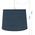 thumbnail image 1 of Aspen Creative 72306-21 One-Light Plug-In Swag Pendant Light Conversion Kit with Transitional Hardback Empire Fabric Lamp Shade, Washing Blue, 14" width, 1 of 1