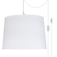 thumbnail image 1 of Aspen Creative 72326-21 Two-Light Plug-In Swag Pendant Light Conversion Kit with Transitional Hardback Empire Fabric Lamp Shade, White, 16" width, 1 of 1