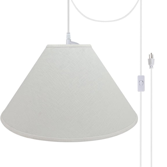 Aspen Creative 72591-21, Two-Light Plug-In Swag Pendant Kit with Empire Lamp Shade, Off White