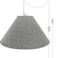 thumbnail image 1 of Aspen Creative 72592-21 Two-Light Plug-In Swag Pendant Light Conversion Kit with Transitional Hardback Empire Fabric Lamp Shade, Grey, 23" width, 1 of 1