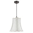 thumbnail image 1 of Aspen Creative 74002 Two-Light Hanging Pendant Ceiling Light with Transitional Scallop Bell Fabric Lamp Shade, Ivory, 16" width, 1 of 3