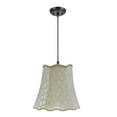 thumbnail image 1 of Aspen Creative 74003 Two-Light Hanging Pendant Ceiling Light with Transitional Scallop Bell Fabric Lamp Shade, Butter Creme, 16" width, 1 of 1