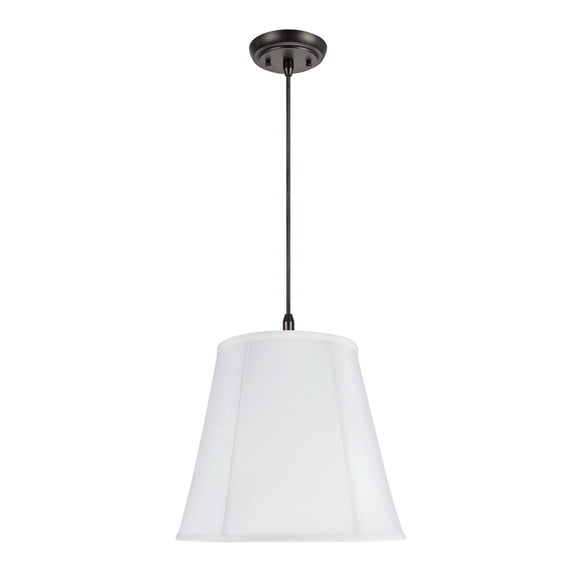 Aspen Creative 75002 Two-Light Hanging Pendant Ceiling Light with Transitional Hexagon Bell Fabric Lamp Shade, Off White, 16" width