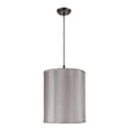 thumbnail image 1 of Aspen Creative 75007 Two-Light Hanging Pendant Ceiling Light with Transitional Drum Fabric Lamp Shade, Silver Grey, 18" width, 1 of 3