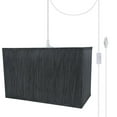 thumbnail image 1 of Aspen Creative 76003-21 One-Light Plug-In Swag Pendant Light Conversion Kit with Transitional Hardback Rectangle Fabric Lamp Shade, Grey & Black, 16" width, 1 of 1