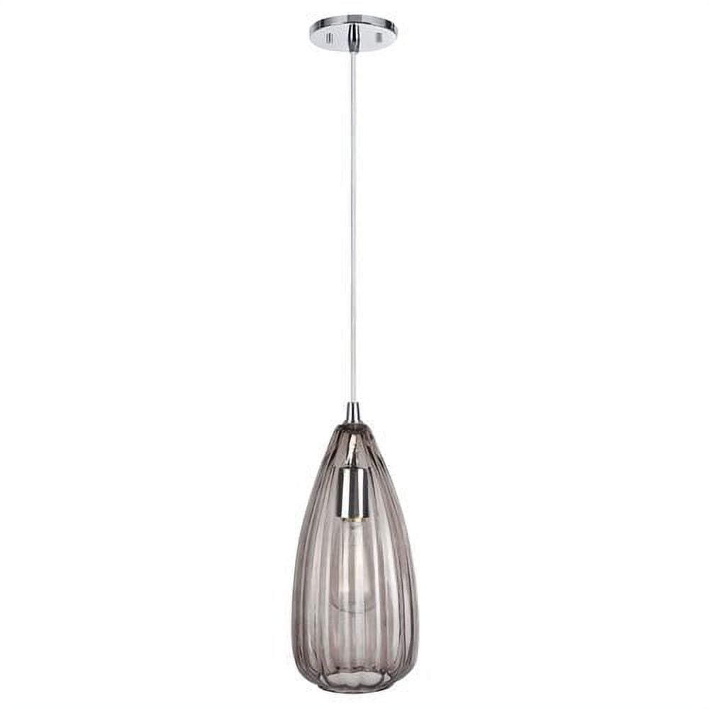Smoke Glass and Chrome Mini Pendant Light for Indoor Use