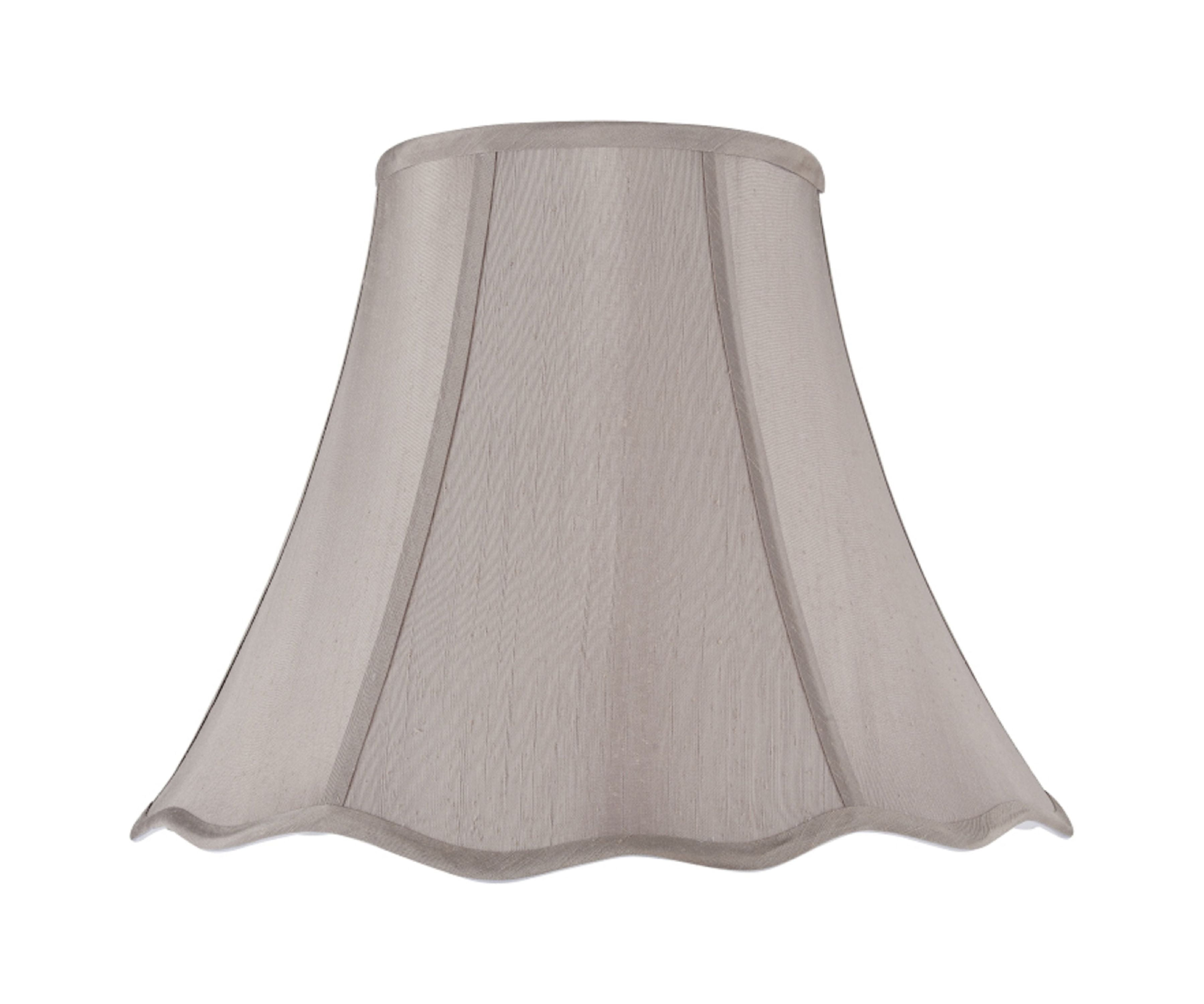 Taupe Faux Silk Bell Lamp Shade with Spider Fitter