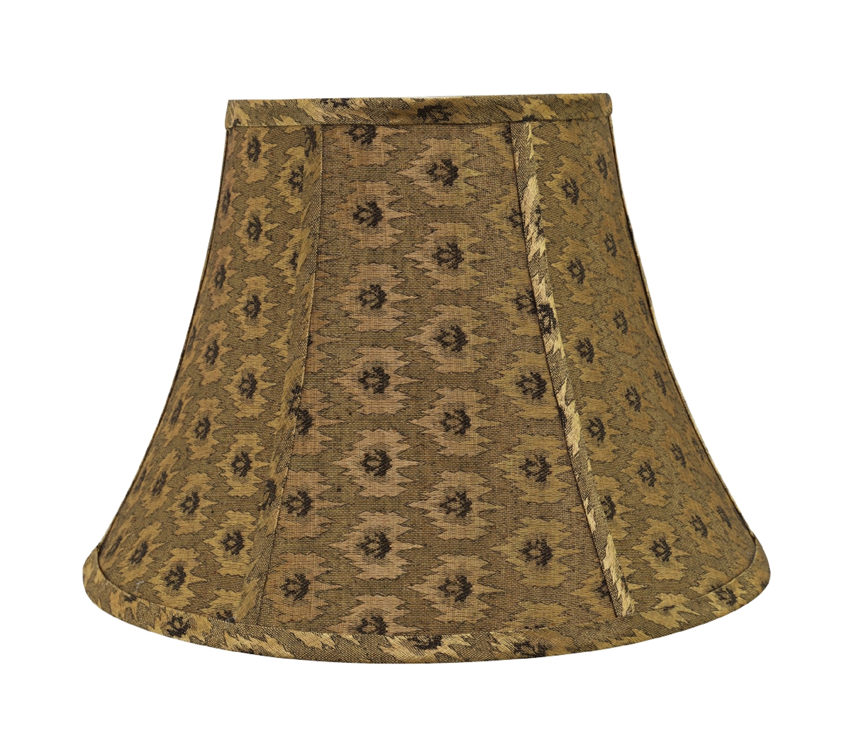 Pumpkin Gold Jacquard Fabric Bell Lamp Shade with Black Accents