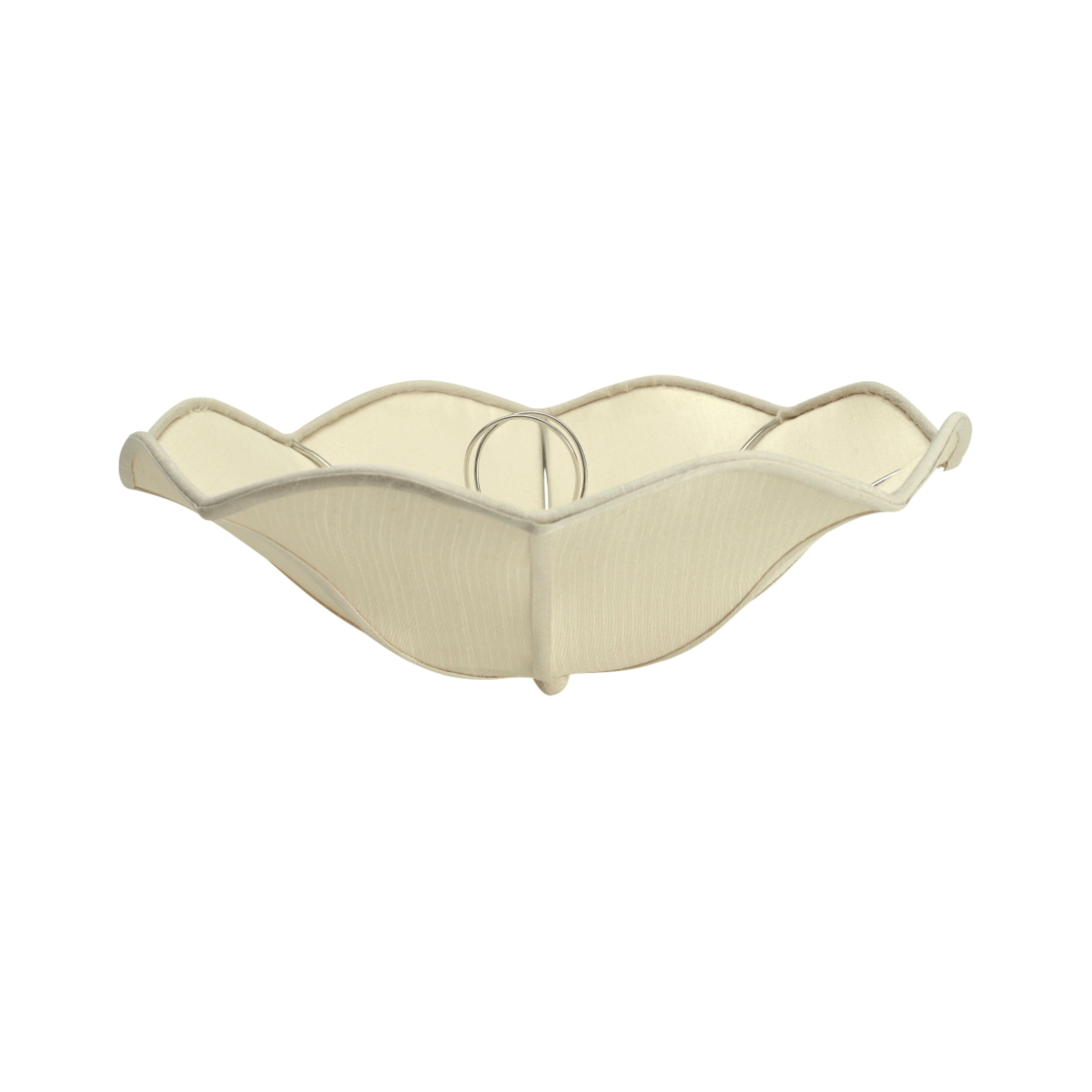 13'' Off-White Faux Linen Bowl Lamp Shade