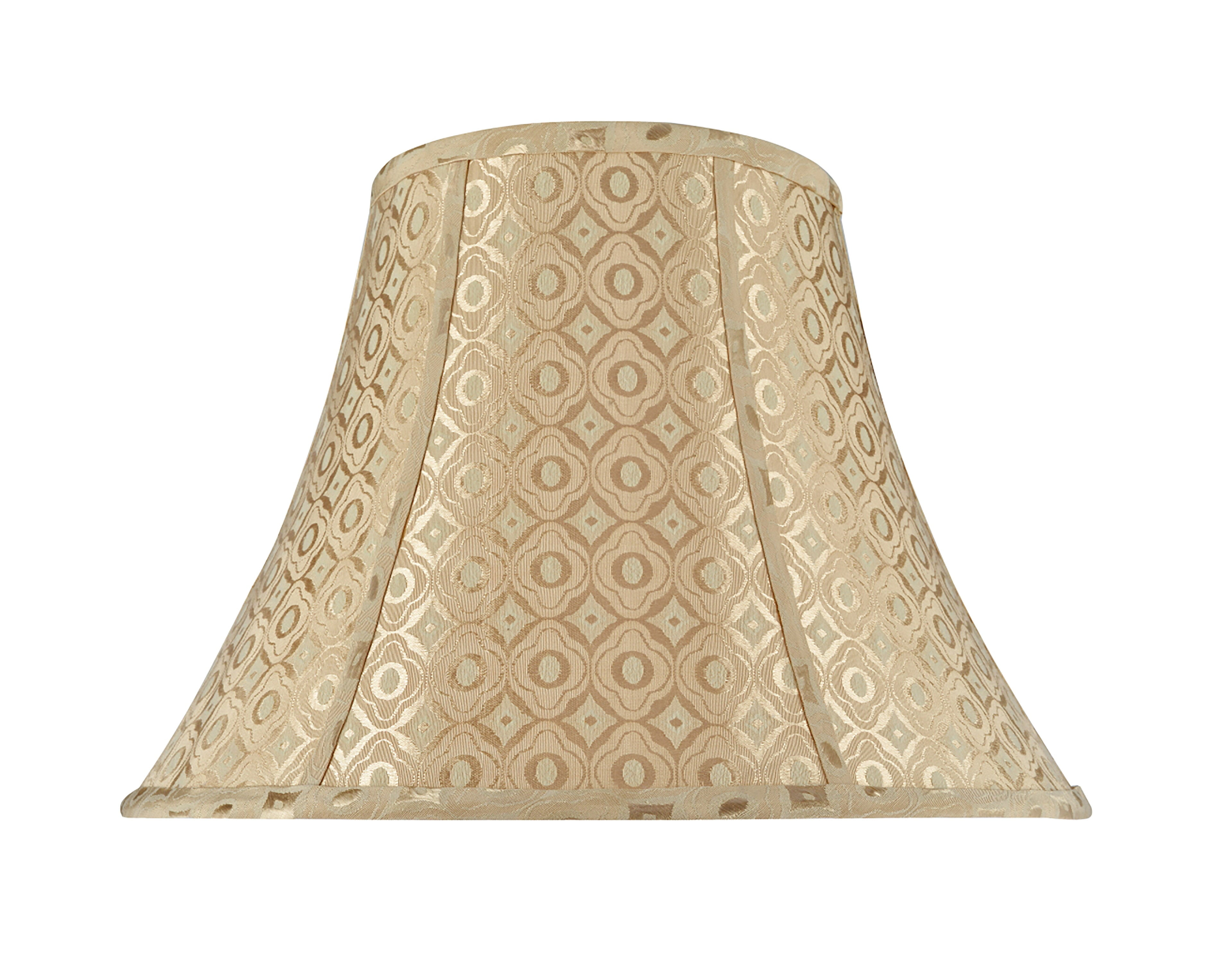 Gold Jacquard Textured Fabric Bell Lamp Shade 18''