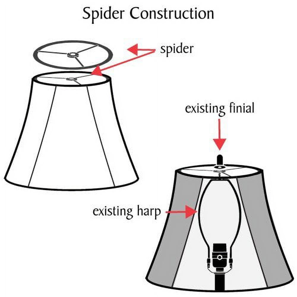 18'' Linen White Bell Lamp Shade with Spider Fitter