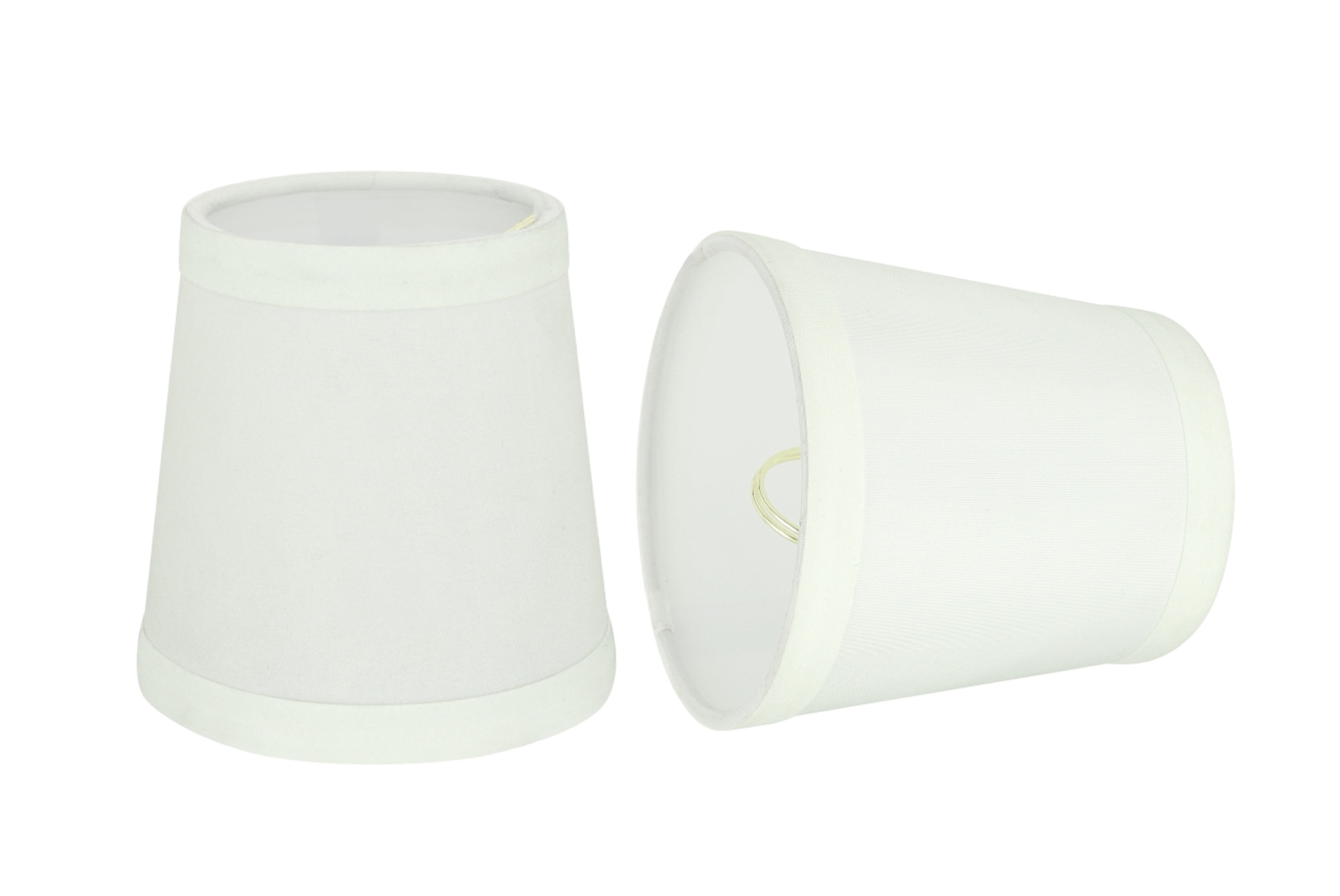 Off-White Cotton Empire Mini Chandelier Lamp Shades, Set of 2
