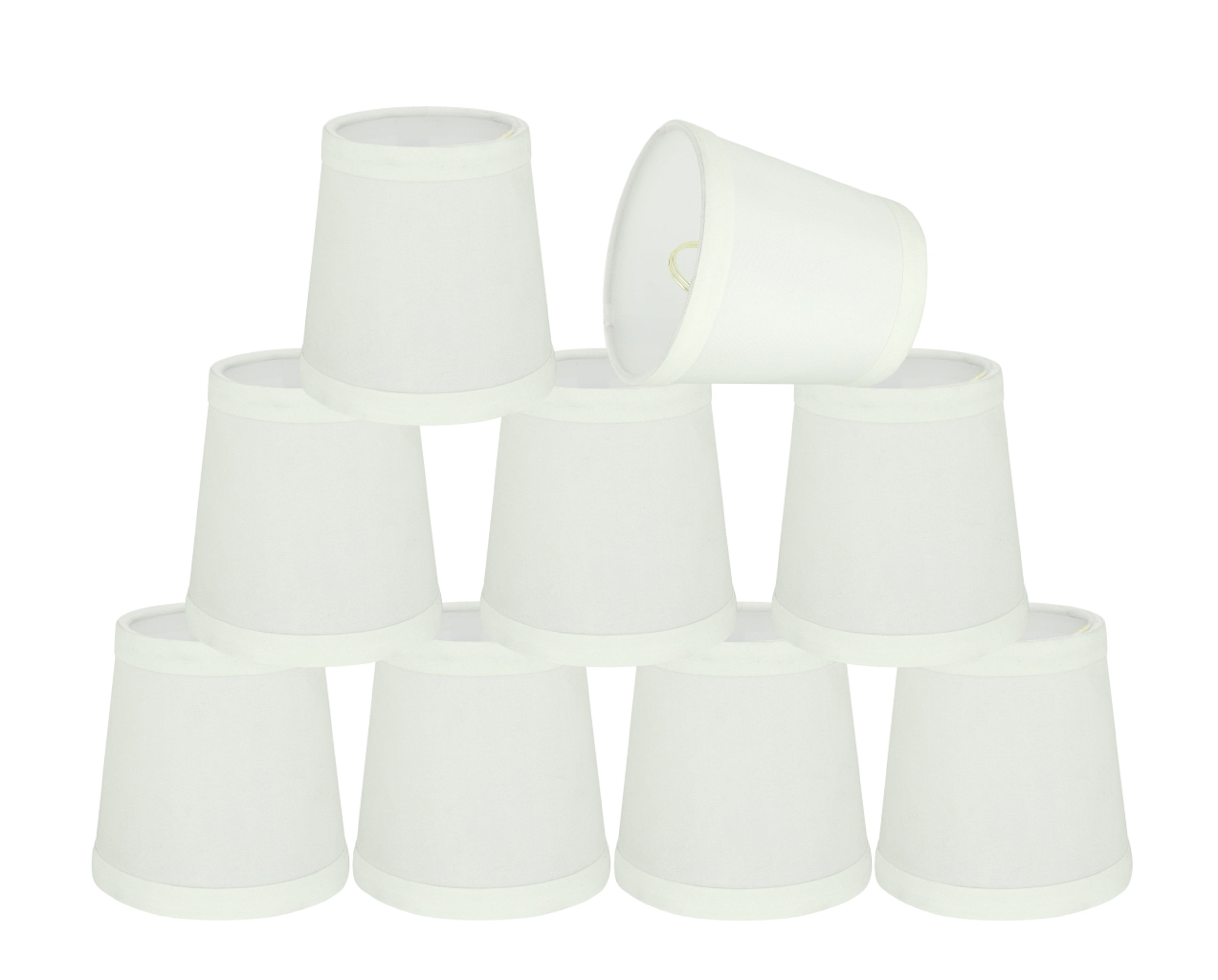 Set of 9 Off-White Cotton Empire Chandelier Lamp Shades