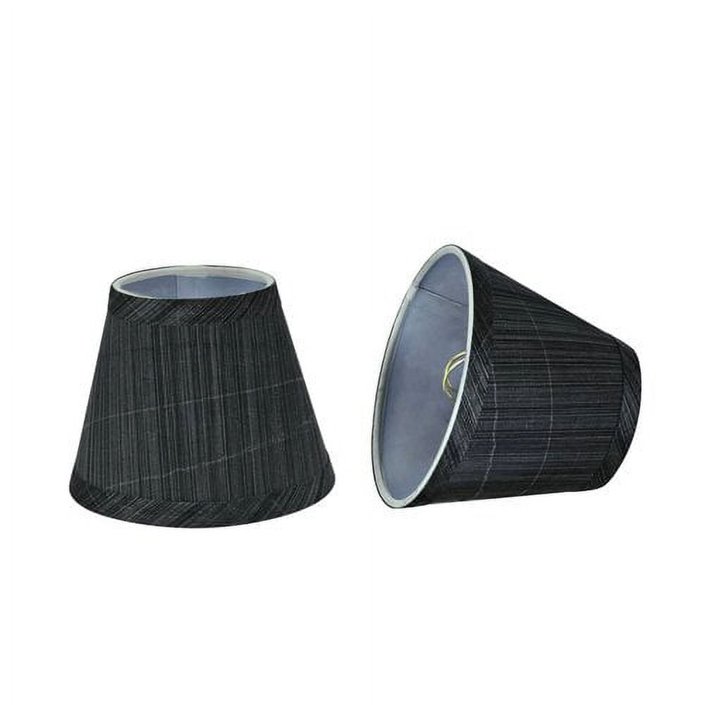 Gray and Black Synthetic Fabric Empire Chandelier Lamp Shades, Set of 2