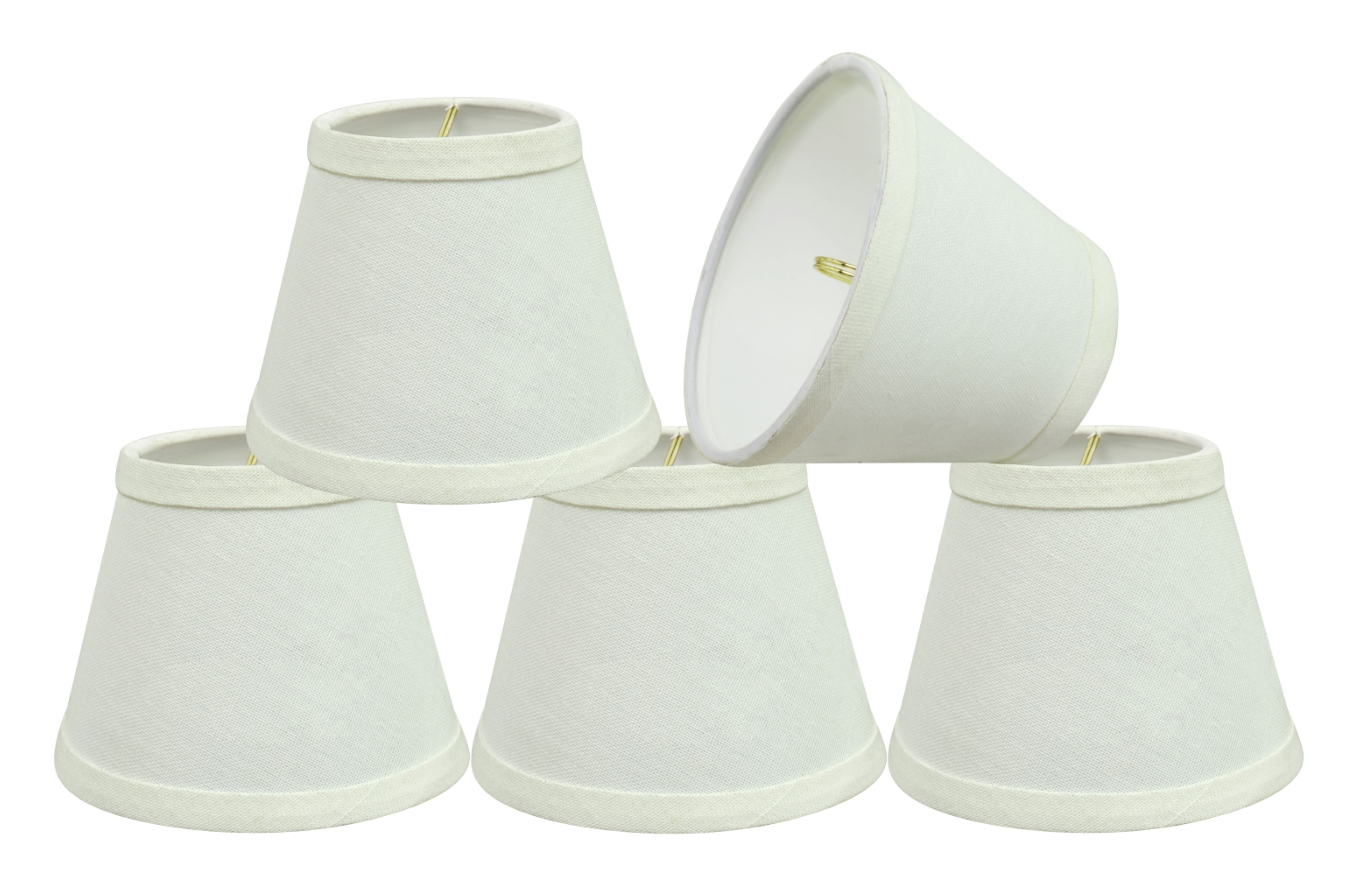 White Linen Empire Chandelier Lamp Shades Set of 5