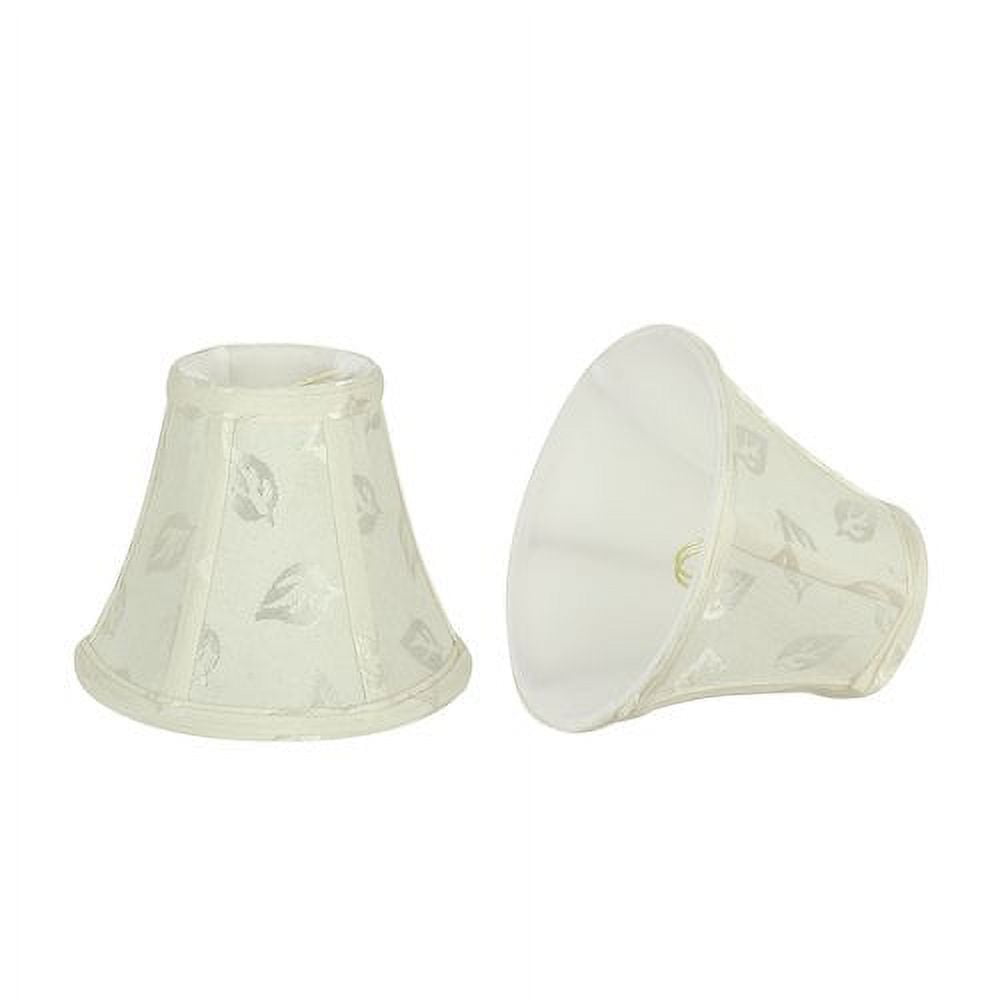 Off-White Jacquard Textured Fabric Bell Lamp Shade Set