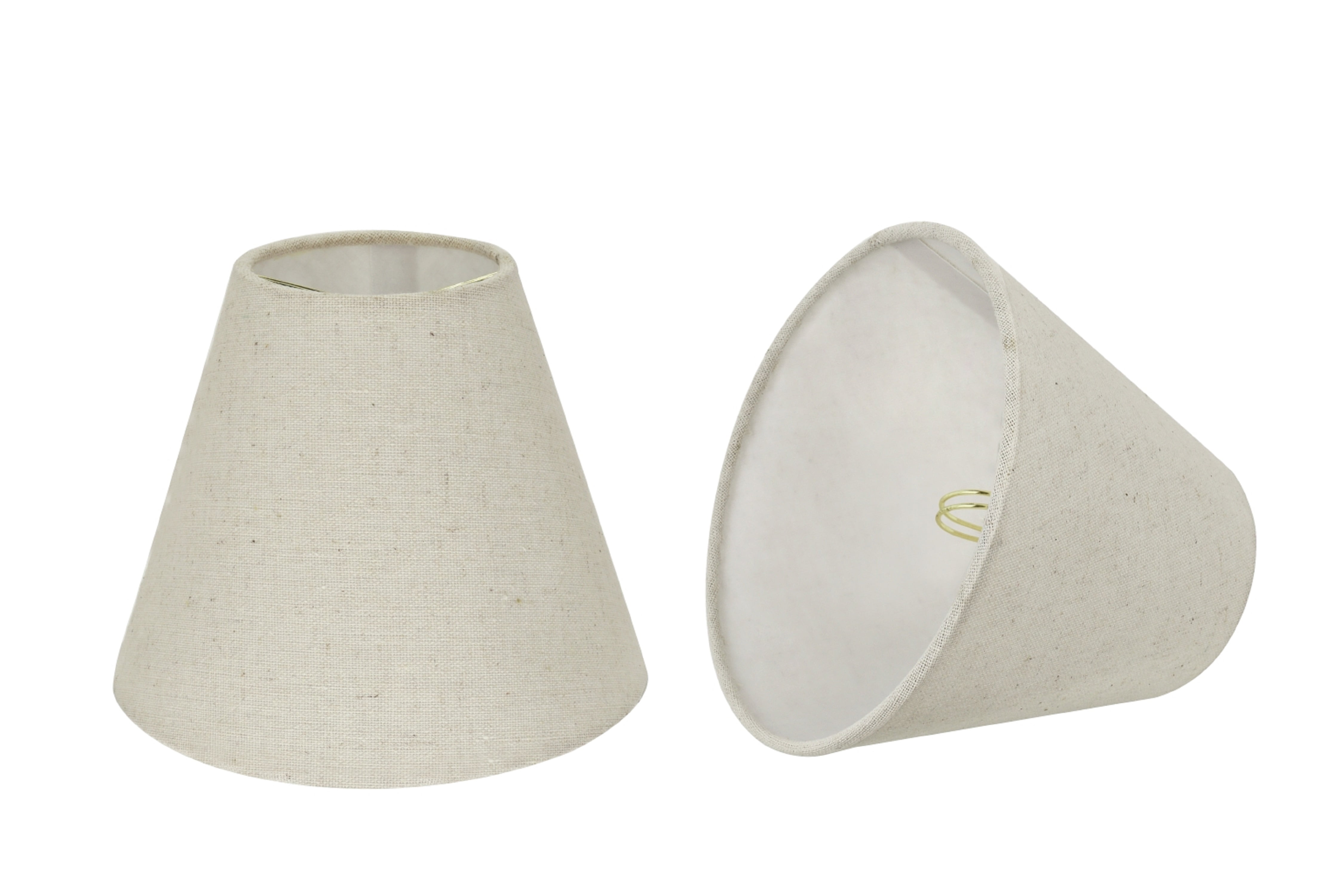 Light Grey Linen Empire Clip-On Lamp Shades, Set of 2