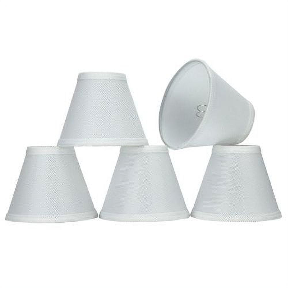 White Network Fabric Empire Chandelier Lamp Shades, Set of 5