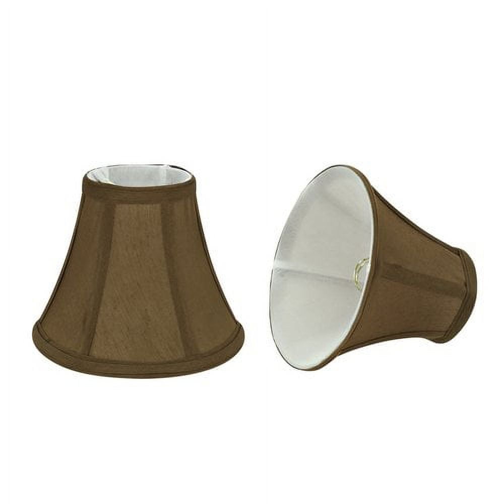 Light Brown Faux Silk Bell Chandelier Lamp Shades, Set of 2