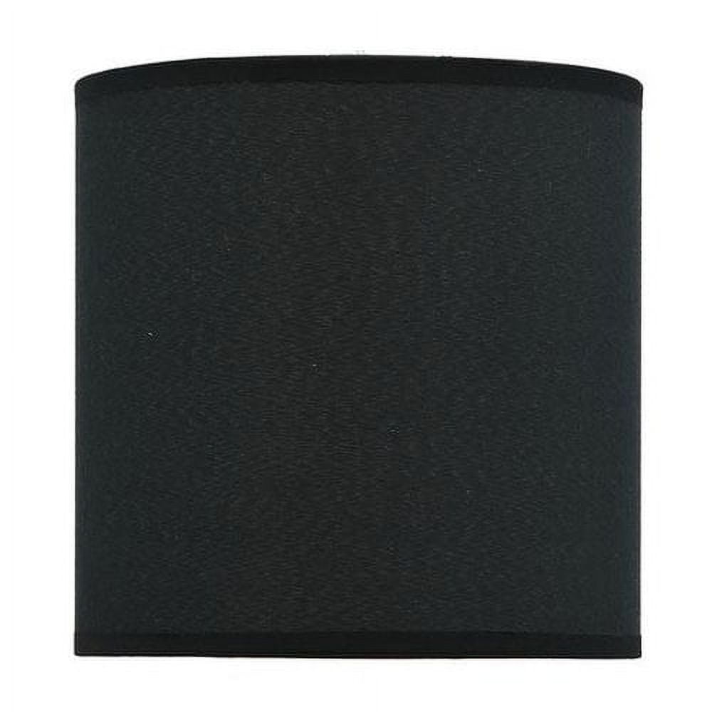 Black Tetoron Rayon Fabric Drum Lamp Shade, 8-inch