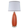 thumbnail image 1 of Aspen Creative 40046-1, 32 1/2" High Traditional Ceramic Table Lamp, Tangerine with Crystal Base and Empire Shaped Lamp Shade in White, 16" Wide, 1 of 3