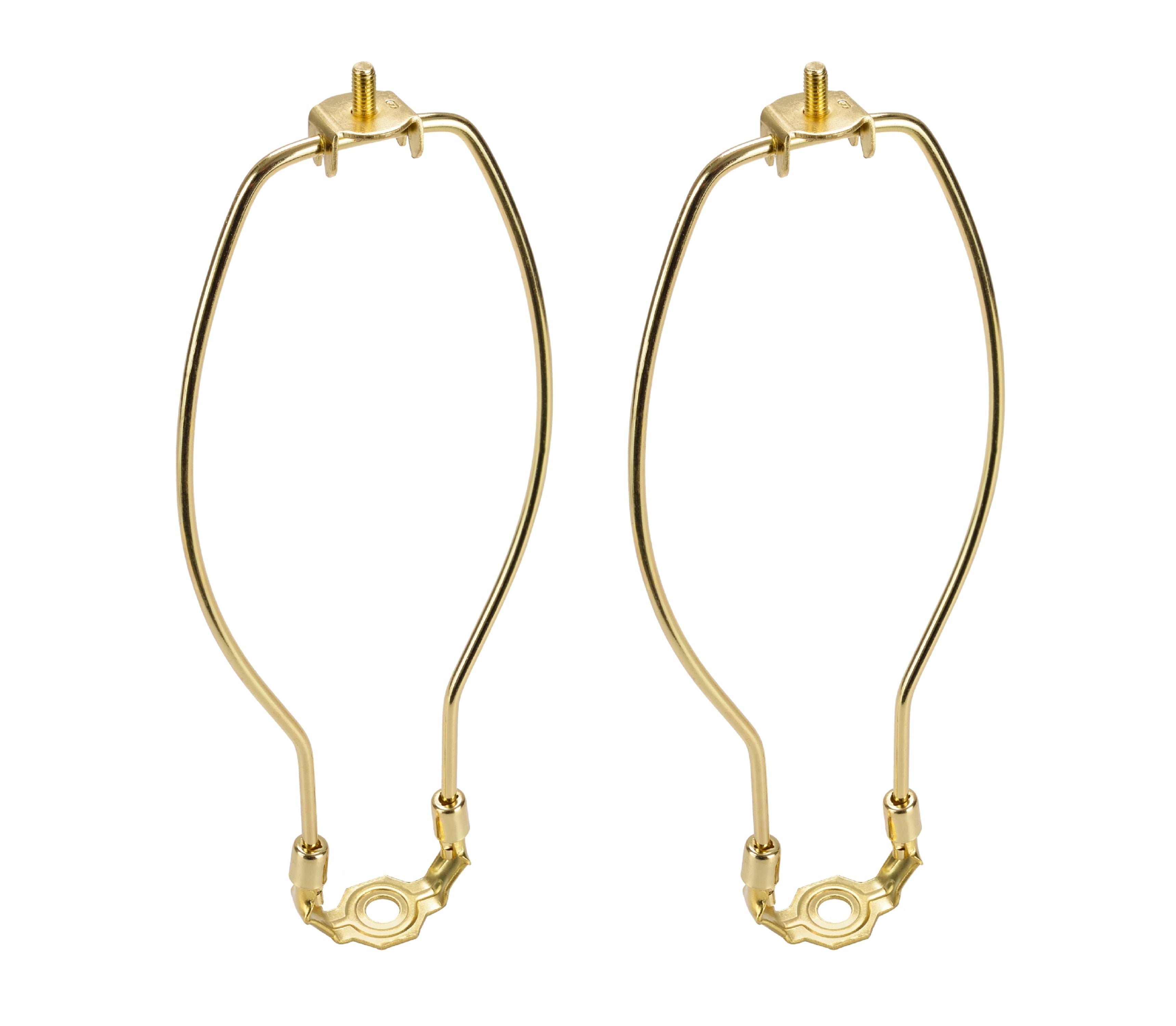 Polished Brass 10" Lamp Harp with Saddle Set