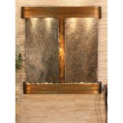 Aspen Falls Round Wall Fountain - Rustic Copper-Green Natural Slate