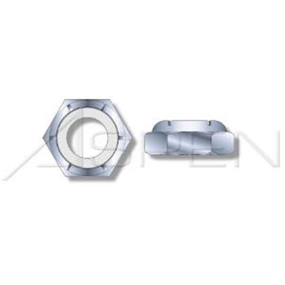 Aspen Fasteners 0.5-20 in. Thin Pattern Hex Nylon Insert Stop Lock Nuts, NTM & NTE Series - Steel - Zinc Plated - 2400 Piece
